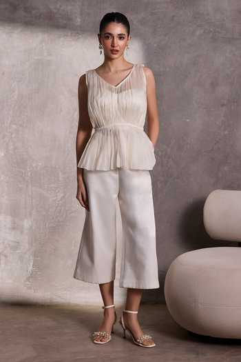 Tara And I Textured Peplum Top 