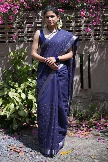 Five Point Five Ridhi Butti Pattern Saree With Running Blouse  