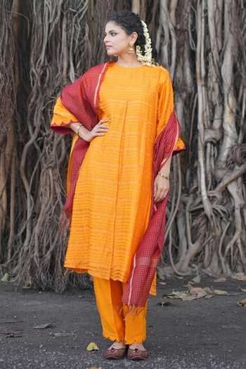 Five Point Five Lalita Straight Chanderi Kurta Set