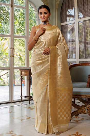 Geroo Jaipur Banarasi Tissue Saree Set 