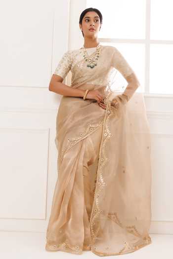 Geroo Jaipur Gota Patti Pure Tissue Saree Set 