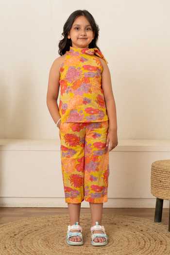 Pomcha Jaipur Floral Print Top With Pant 