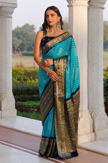 Geroo Jaipur Gajji Silk Saree Set 