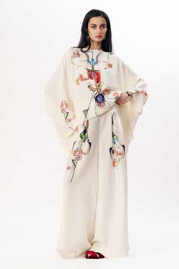 AK-OK Motif Print Boxy Kurta & Pleated Trouser Set
