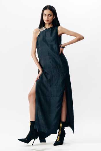 AK-OK One Shoulder Silk Dress