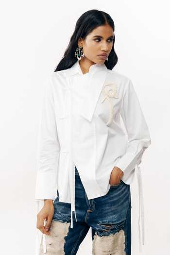 AK-OK Placement Embroidered Cotton Shirt