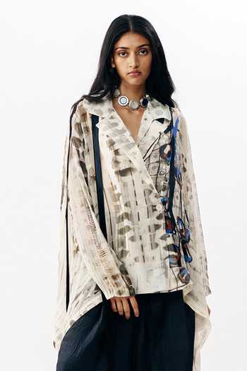 AK-OK Printed Silk Shirt 