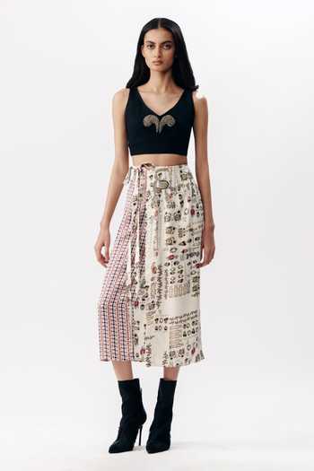 AK-OK Printed Wrap Skirt