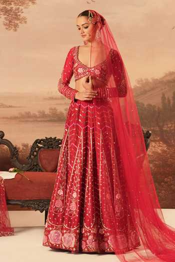 Kiran Kalsi Hand Embroidered Bridal Lehenga Set 