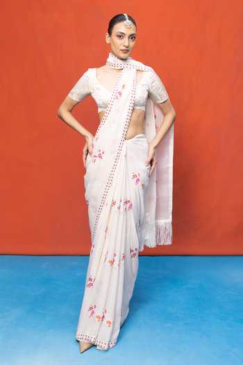 Ekaya Banaras Handwoven Banarasi Saree With Running Blouse 