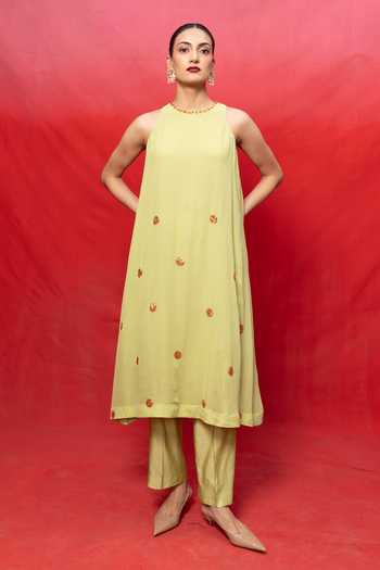 Ekaya Banaras Handwoven Embroidered Kurta & Pant Set 