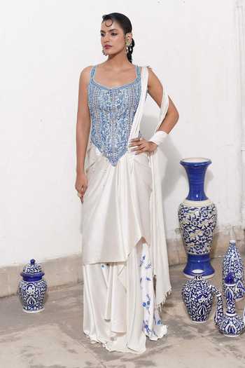 Aditi Gupta Pre-Draped Saree With Dori Embroidered Corset 