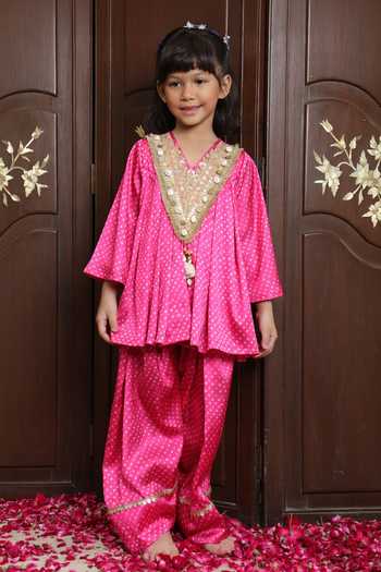 Fayon Kids Bandhej Kurta & Salwar Set 