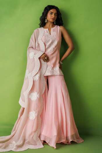 Kisakshi Jaipur Embroidered Kurta Sharara Set 