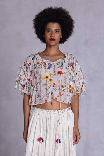 Payal Jain Floral Print Crop Top 
