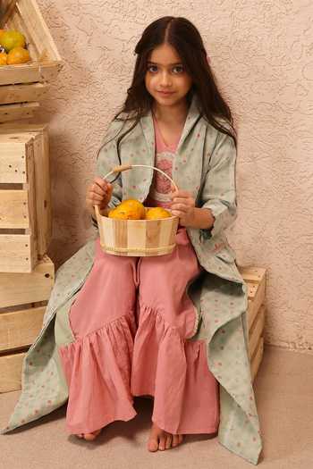 OurDve Merry Berry Checkered Coat & Dress Set 