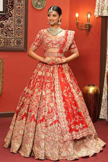 Amaltas Couture Bead Embroidered Bridal Lehenga Set 