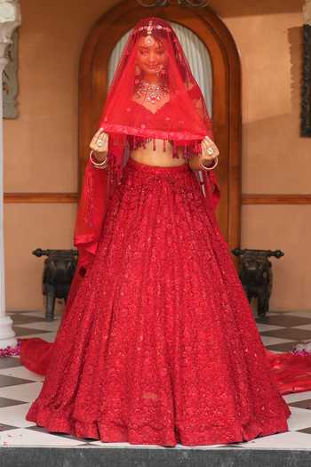 Amaltas Couture Floral Embroidered Bridal Lehenga Set 