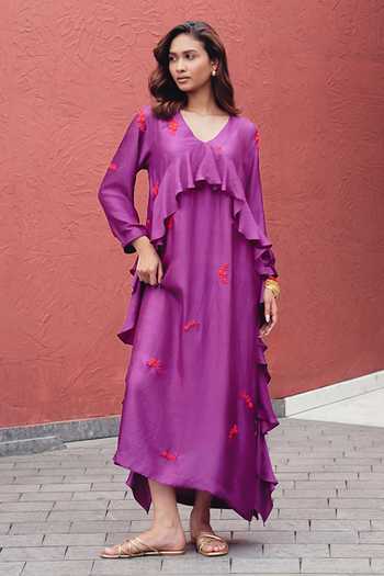 Kavya Singh Kundu Peony Floral Embroidered Dress 