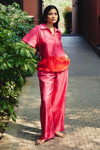 Kavya Singh Kundu Rouge Handblock Print Shirt & Pant Set 