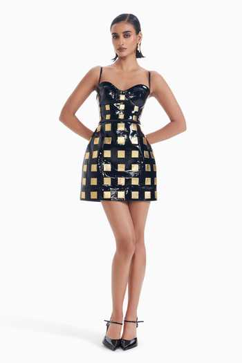 Sameer Madan Main Character Metallic Applique Work Dress 