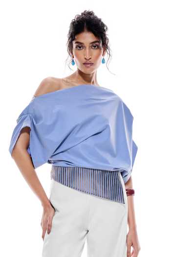 Sameer Madan Sea Whisper Asymmetrical Top 