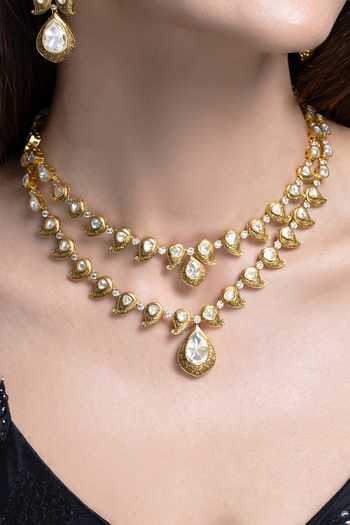 Joules by Radhika Zinal Stone Embellished Necklace Set