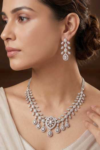 Prestones Stone Embellished Necklace Set