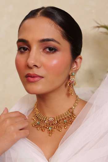 Prestones Stone Embellished Necklace Set 