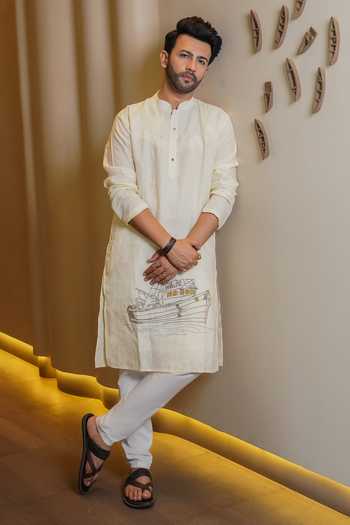 Heartistry by Anky The Voyager Ivory Linen Kurta 