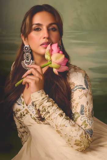 Varun Bahl Floral Embroidered Flared Anarkali 