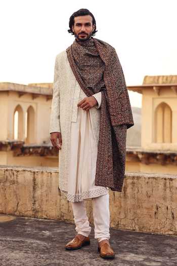 AMIT BEHKI Hand Embroidered Pashmina Stole 