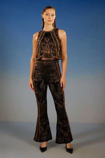 Bling Empire Sequin Work Top & Pant Set 