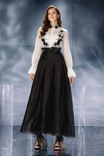 Kalighata Pret Embroidered Sheer Shirt & Skirt Set 