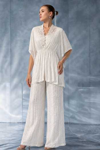 Kalighata Pret Lace Embellished Jacket & Pant Set 