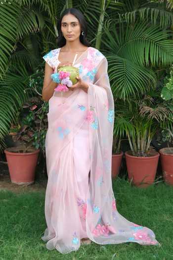 Meghstudio Serena Pure Organza Saree & Blouse Set 
