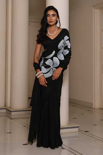 Meghstudio Shanti Floral Motif Saree & Blouse Set 