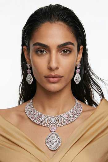 PRERTO Momike Drops Statement Necklace Set