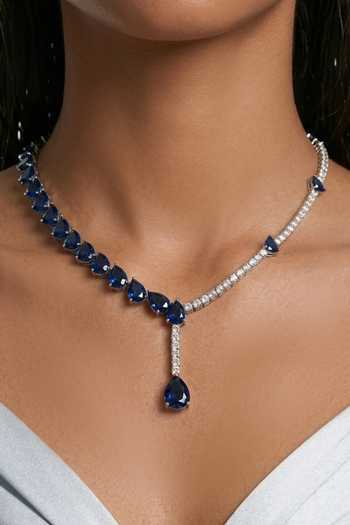 Prerto Amani Zircon Drop Pendant Necklace Set 