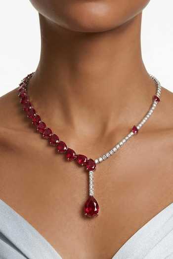 PRERTO Amani Zircon Drop Pendant Necklace Set 