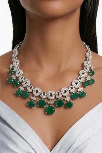 Prerto Noorain Zircon Compressed Necklace Set 