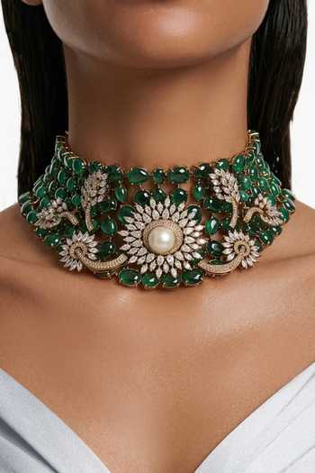 PRERTO Asiyah Zircon Studded Necklace Set 