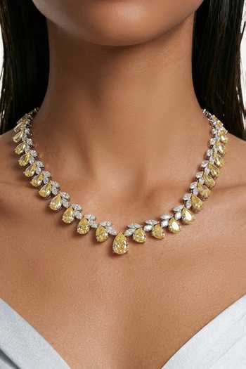PRERTO Vaanya Citrine Drops Necklace Set 