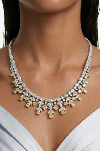 Prerto Saanvi Zircon & Citrine Drops Necklace Set 
