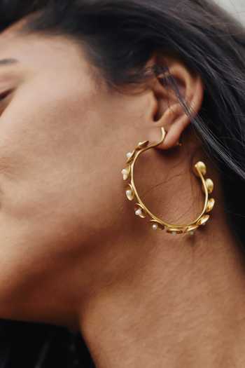Dhwani Bansal Jewellery Vitr Sculptural Petal Motif Hoops