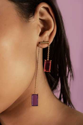 Dhwani Bansal Jewellery Kandi Amethyst Stone Embellished Earrings