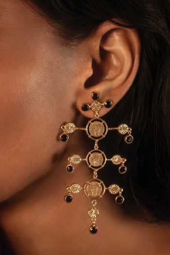 Dhwani Bansal Jewellery Inka Onyx Embellished Earrings