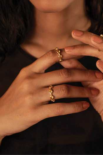 Dhwani Bansal Jewellery Kandi Citrine Stone Embellished Ring