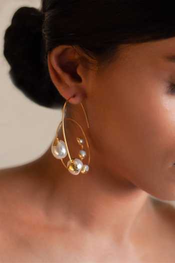 Dhwani Bansal Jewellery Zuri Baroque Pearl Embellished Earrings