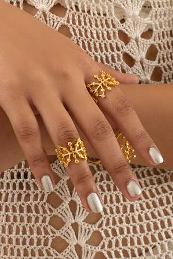 Dhwani Bansal Jewellery Auro Double Ring - Set of 2